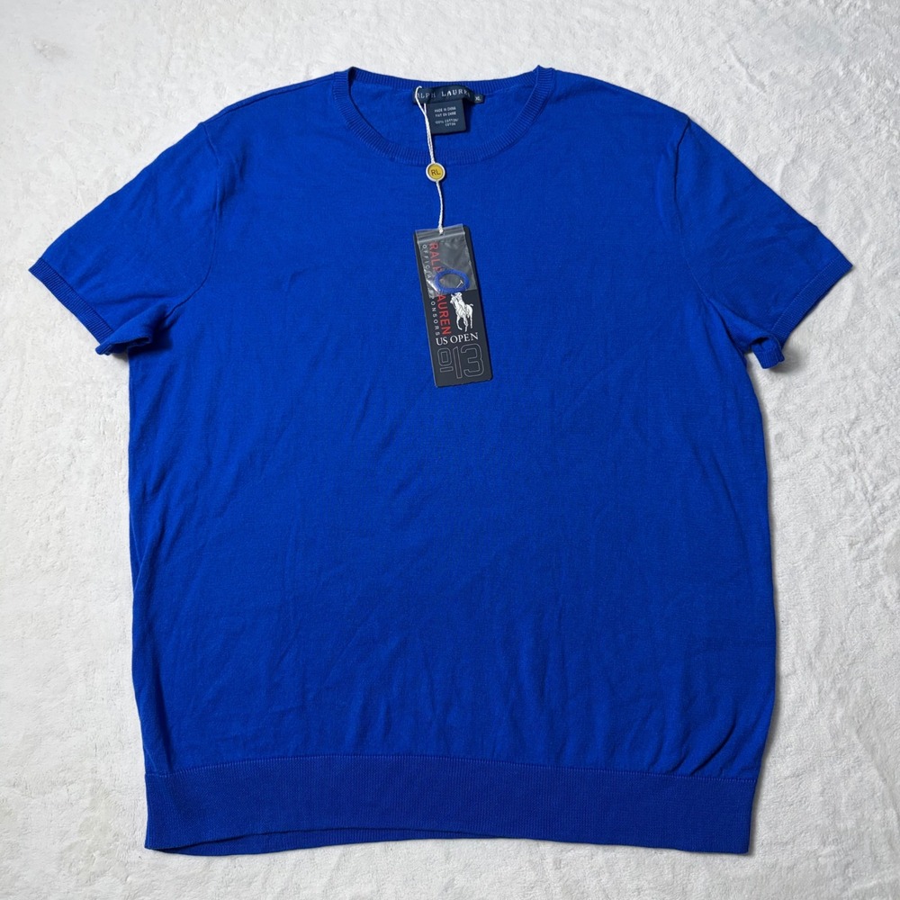 Ralph Lauren US Open 2013 Tennis‎ Shirt Blue Women's Size M Preppy $125 NWT
